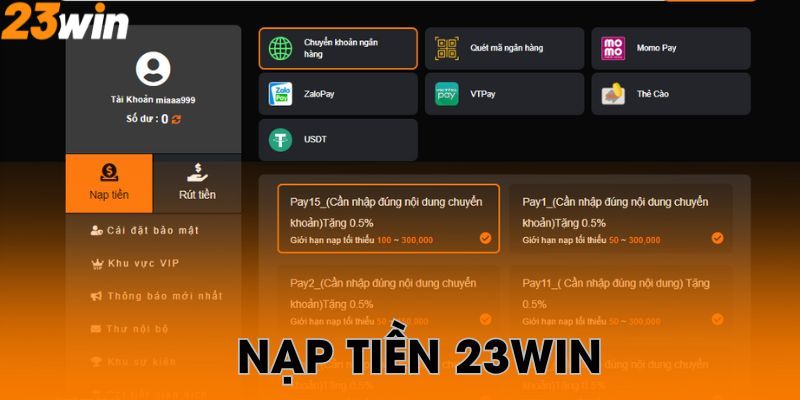 Nạp tiền 23Win